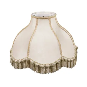 # 30304 Transitional Scallop Bell Shape Spider Construction Lamp Shade in Beige, 17" wide (6" x 17" x 12")