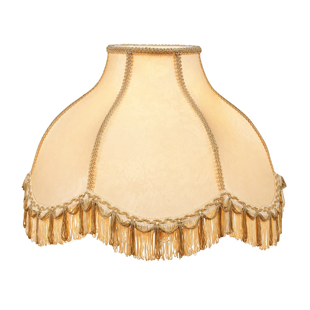 # 30304 Transitional Scallop Bell Shape Spider Construction Lamp Shade in Beige, 17" wide (6" x 17" x 12")