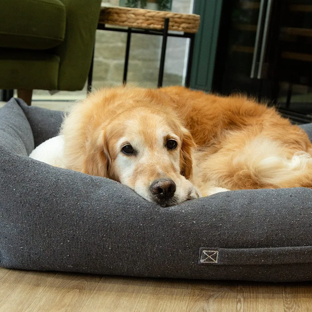 100% Recycled Eden Box Dog Bed - Charcoal Grey