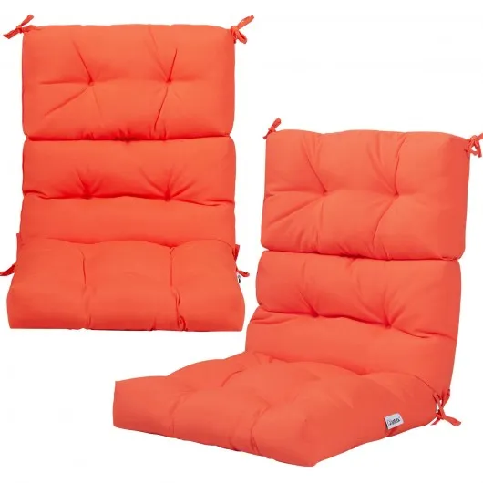 22" x 44" Tufted Outdoor Patio Chair Seating Pad-Orange