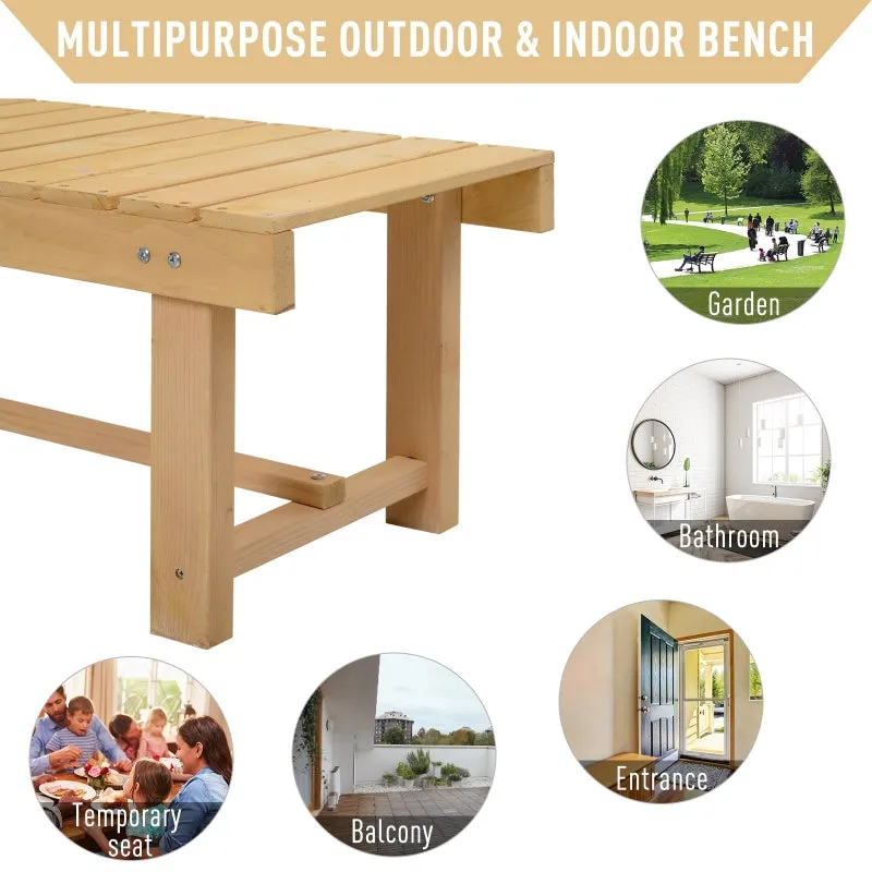 3.6' Outdoor Patio Garden Bench - Natural