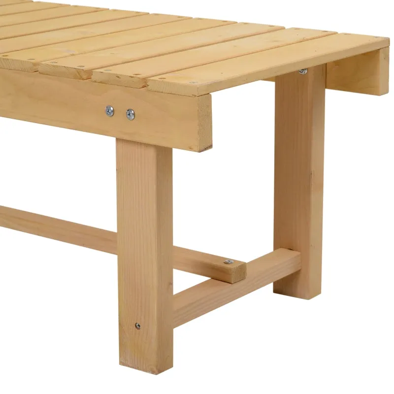 3.6' Outdoor Patio Garden Bench - Natural