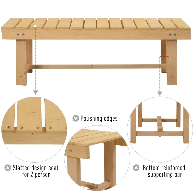 3.6' Outdoor Patio Garden Bench - Natural