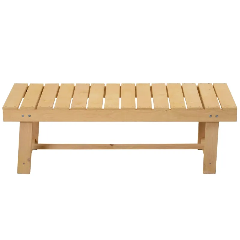 3.6' Outdoor Patio Garden Bench - Natural