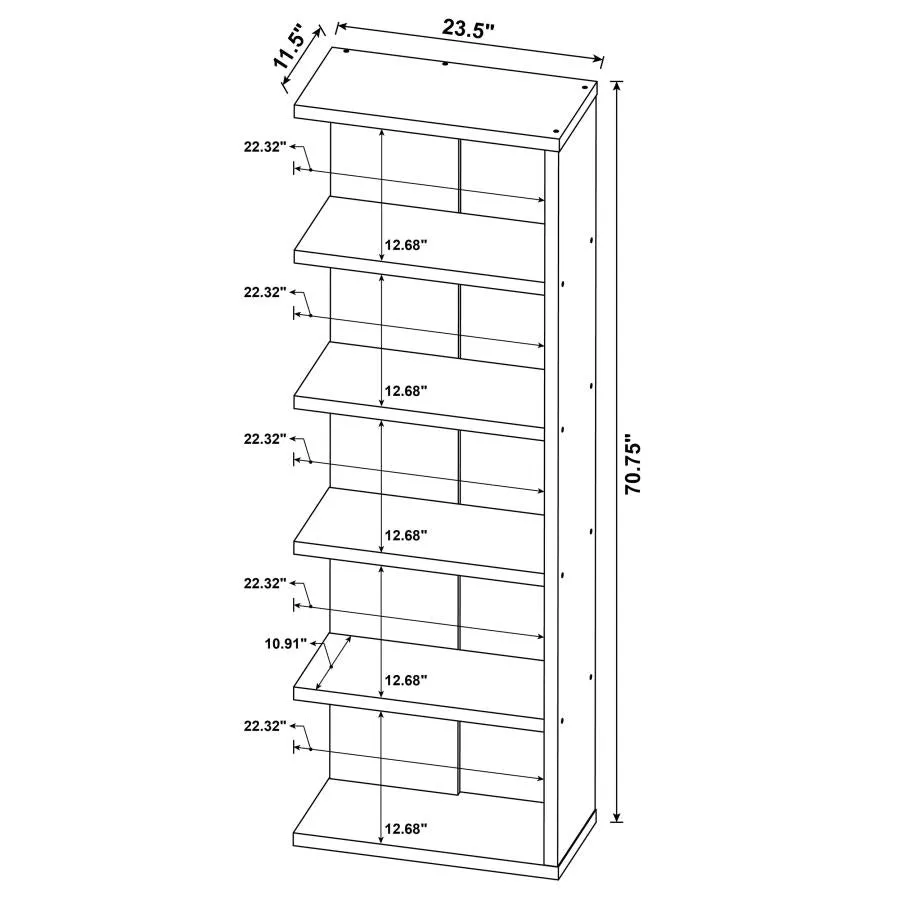 5-tier Bookcase Weathered Grey