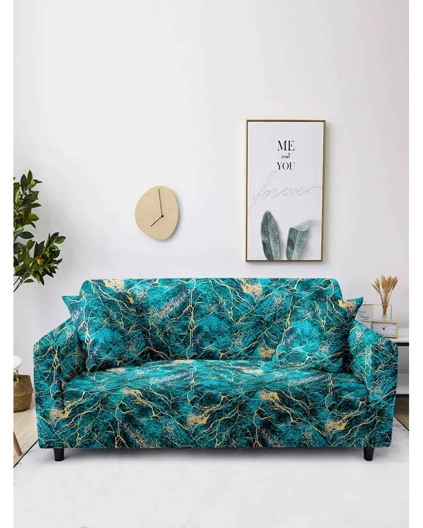 Abstract Print Four Seater Polyester Sofa Cover | 93 x 118 inches