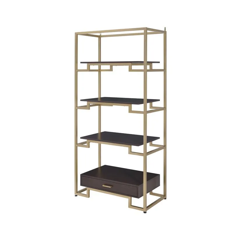 ACME Yumia Bookshelf in Gold  92787