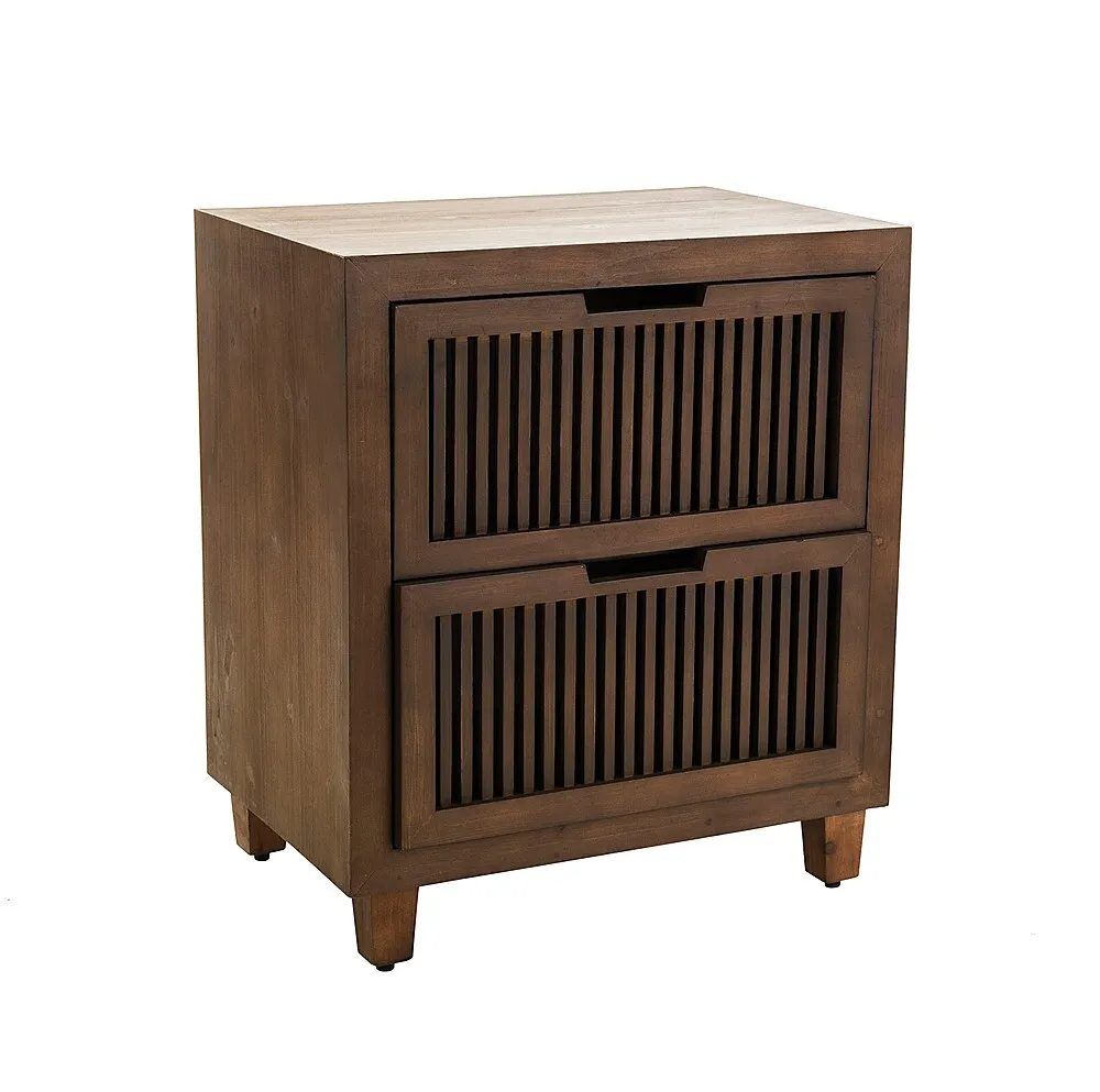 Adore Decor - Sawyer 2-Drawer Cabinet - Brown