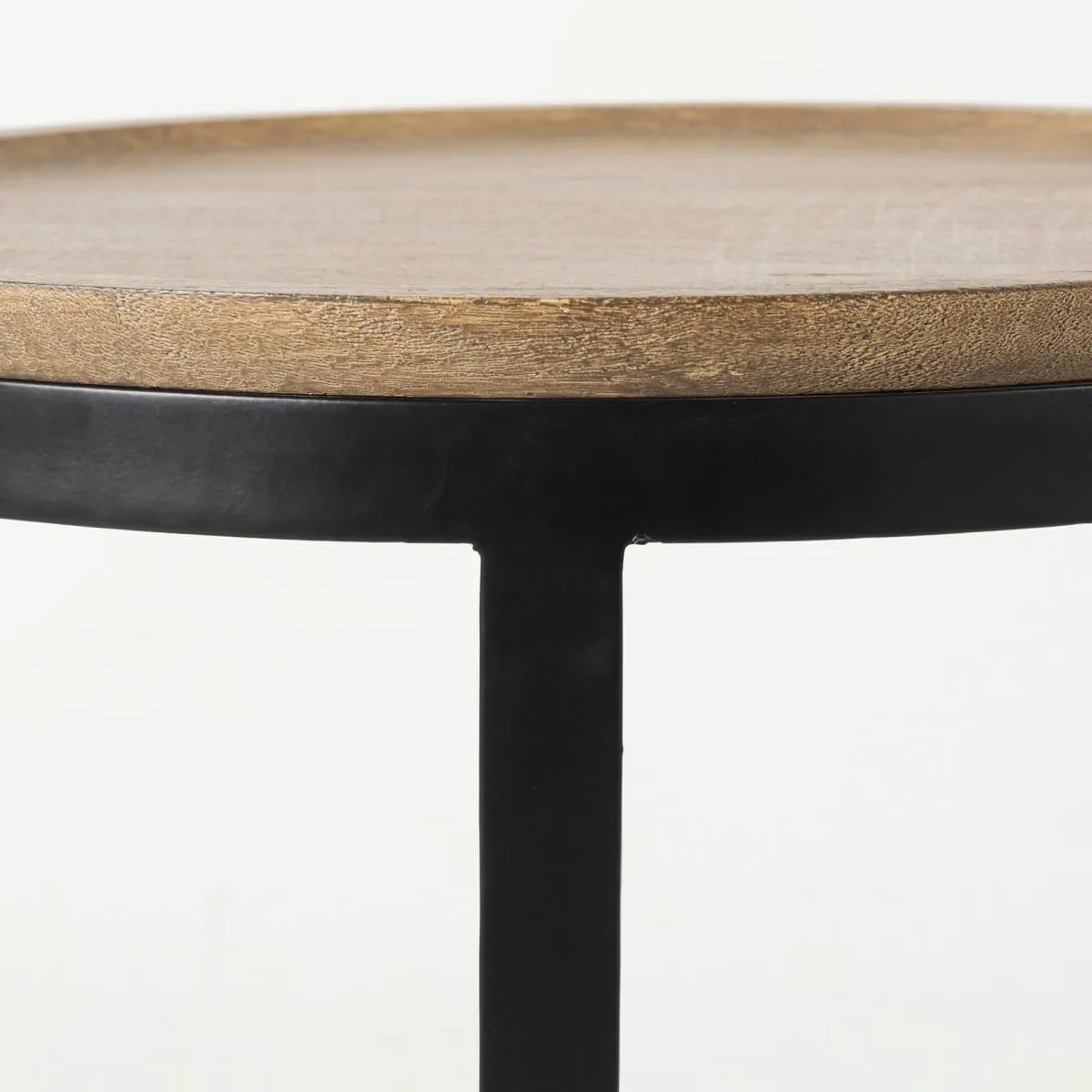 Aisley Accent Table Brown Wood | Black Metal