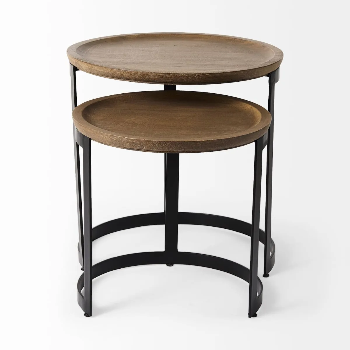 Aisley Accent Table Brown Wood | Black Metal