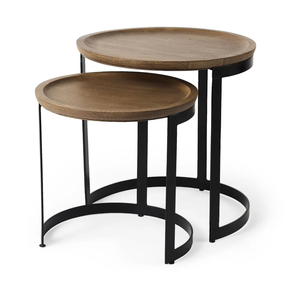 Aisley Accent Table Brown Wood | Black Metal