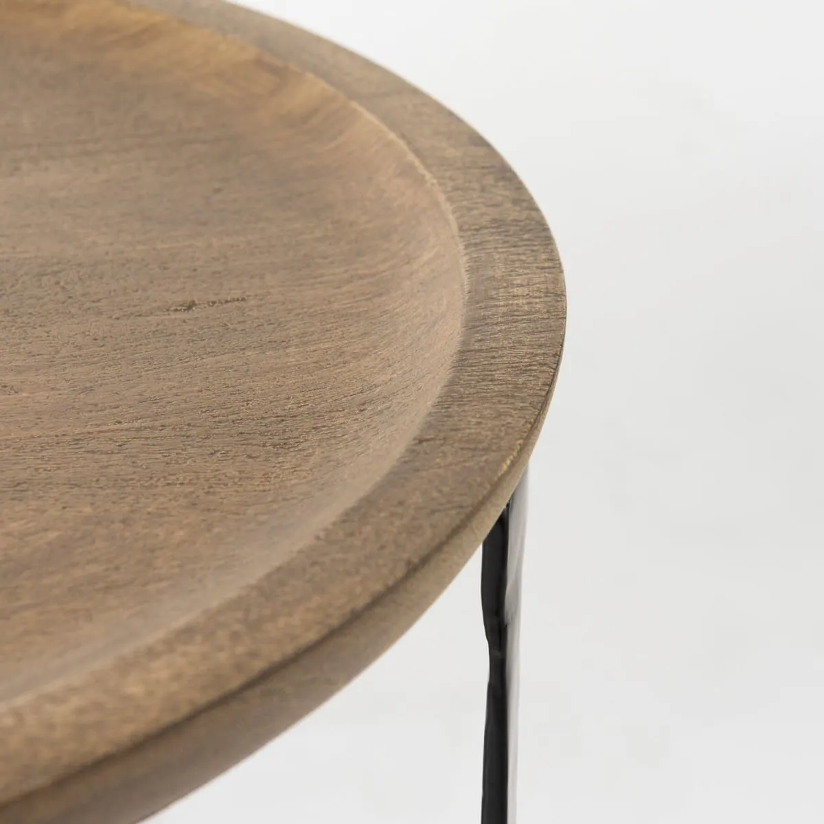 Aisley Accent Table Brown Wood | Black Metal