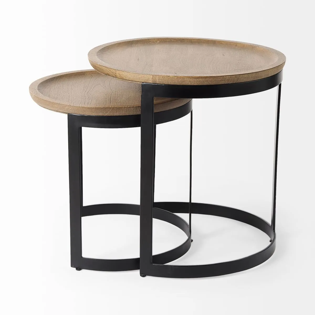 Aisley Accent Table Brown Wood | Black Metal