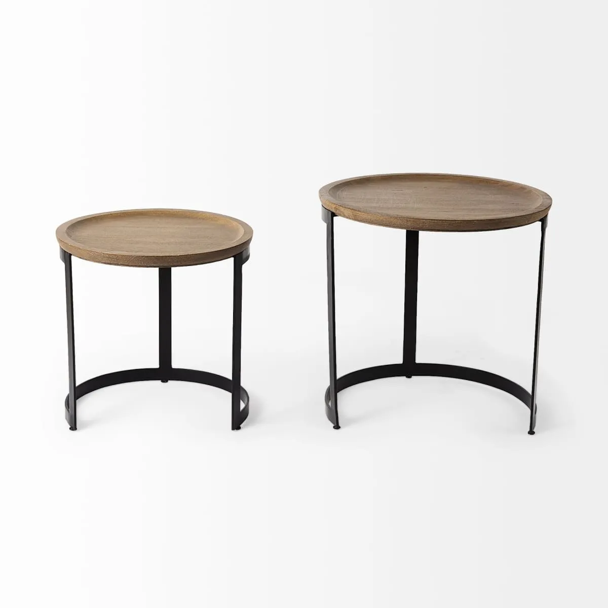 Aisley Accent Table Brown Wood | Black Metal