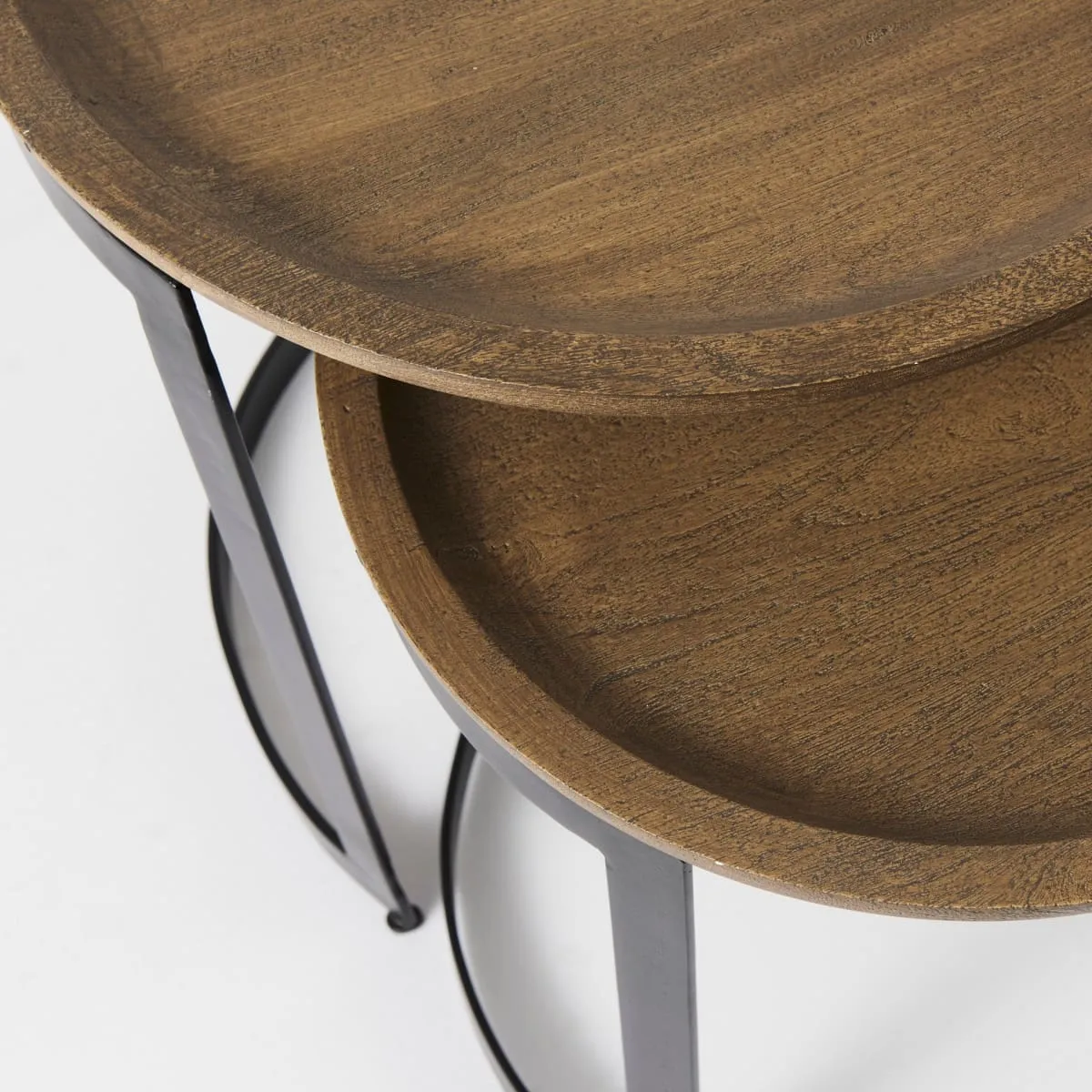 Aisley Accent Table Brown Wood | Black Metal