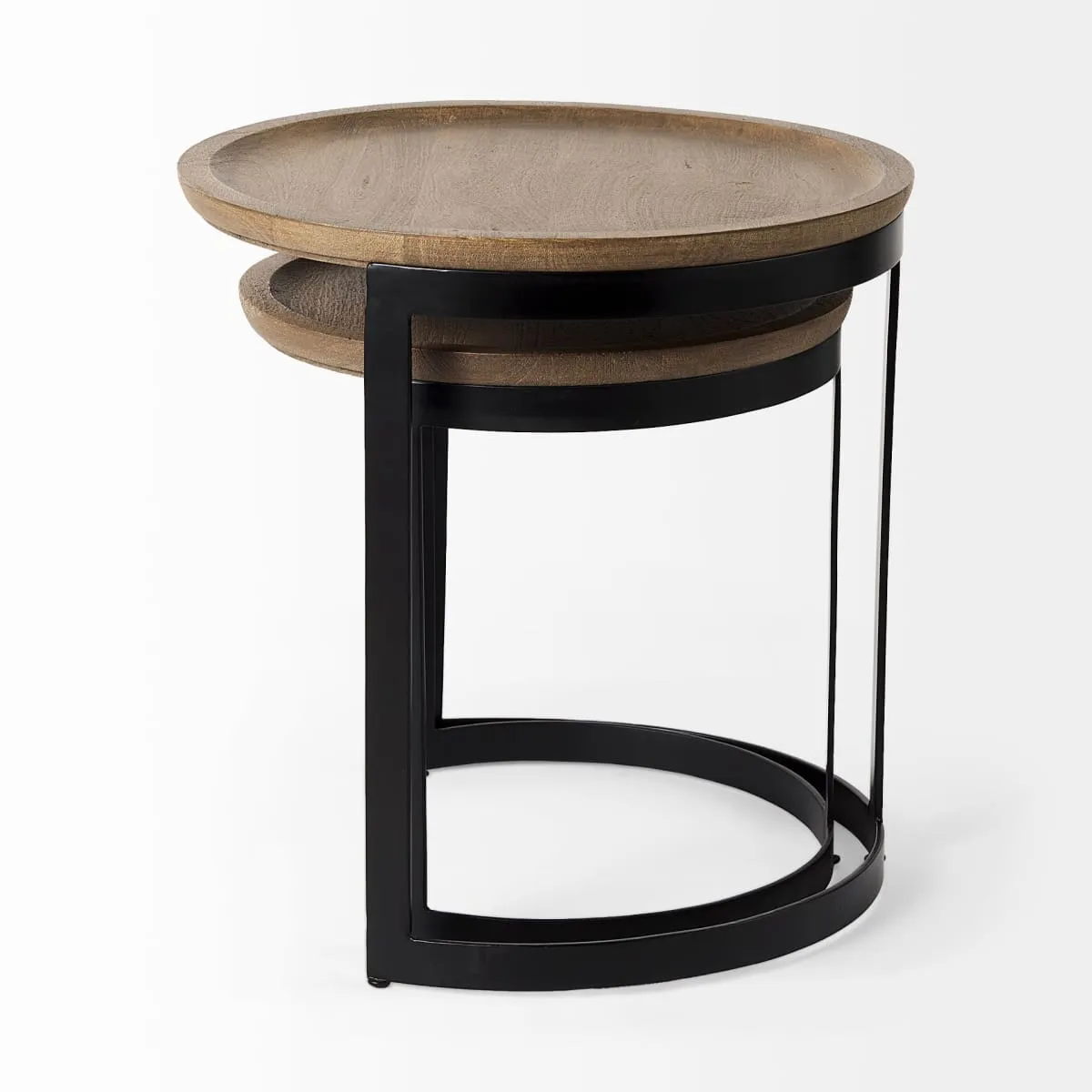 Aisley Accent Table Brown Wood | Black Metal