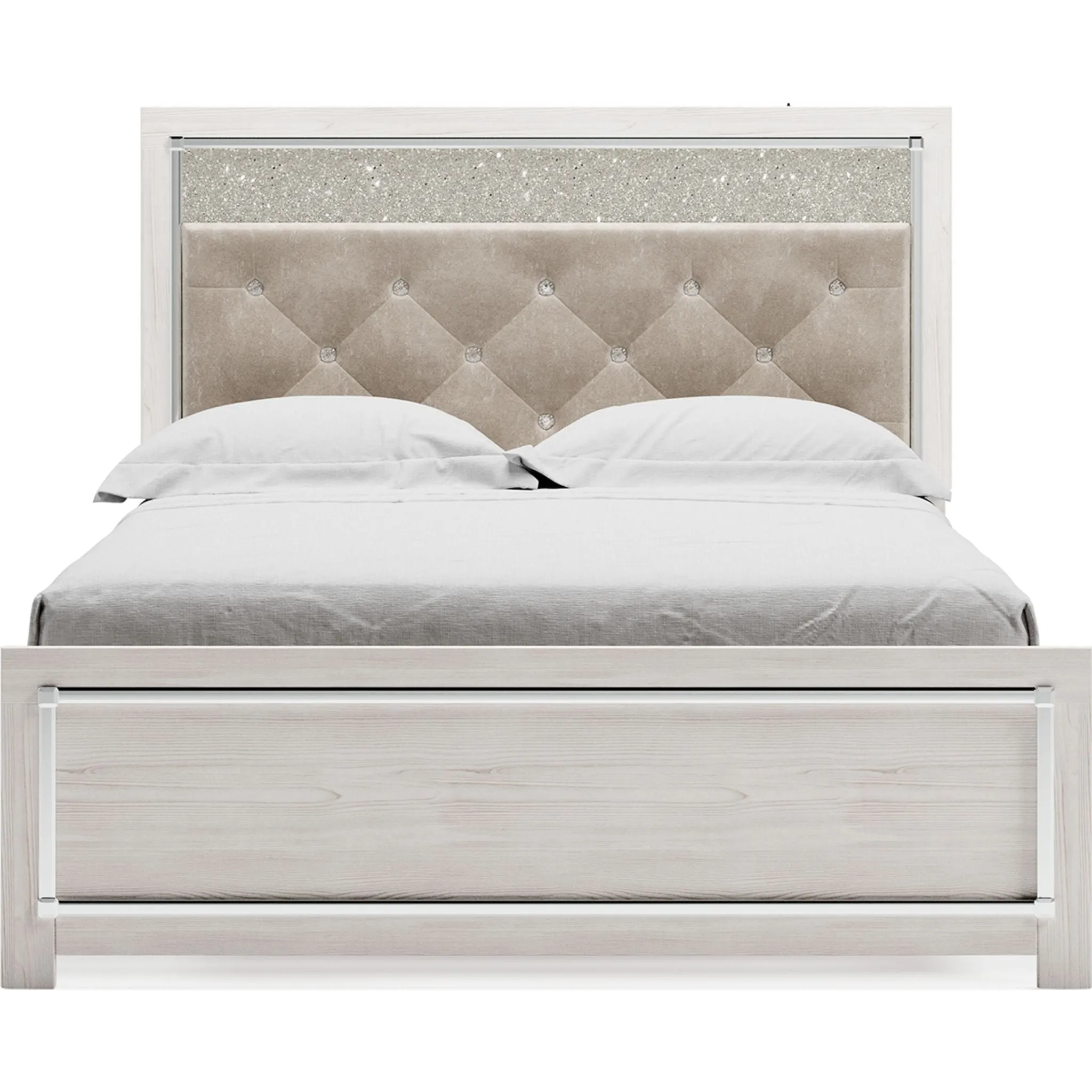 Altyra Panel Bed - White