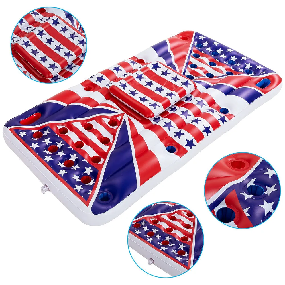 American Flag Floating Beer Pong Float with Built-In Cooler