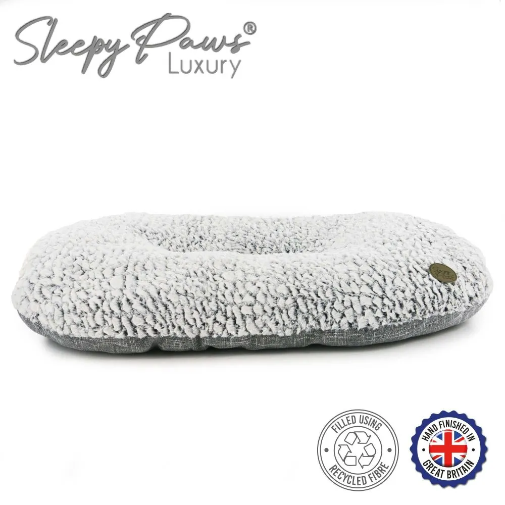 Ancol 90cm Grey Sleepy Paws Oval Dog Bed