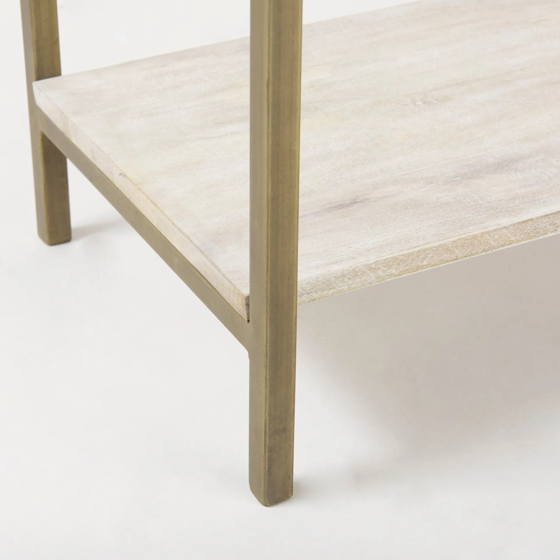 Arelius Cabinet White Wood | Gold Metal