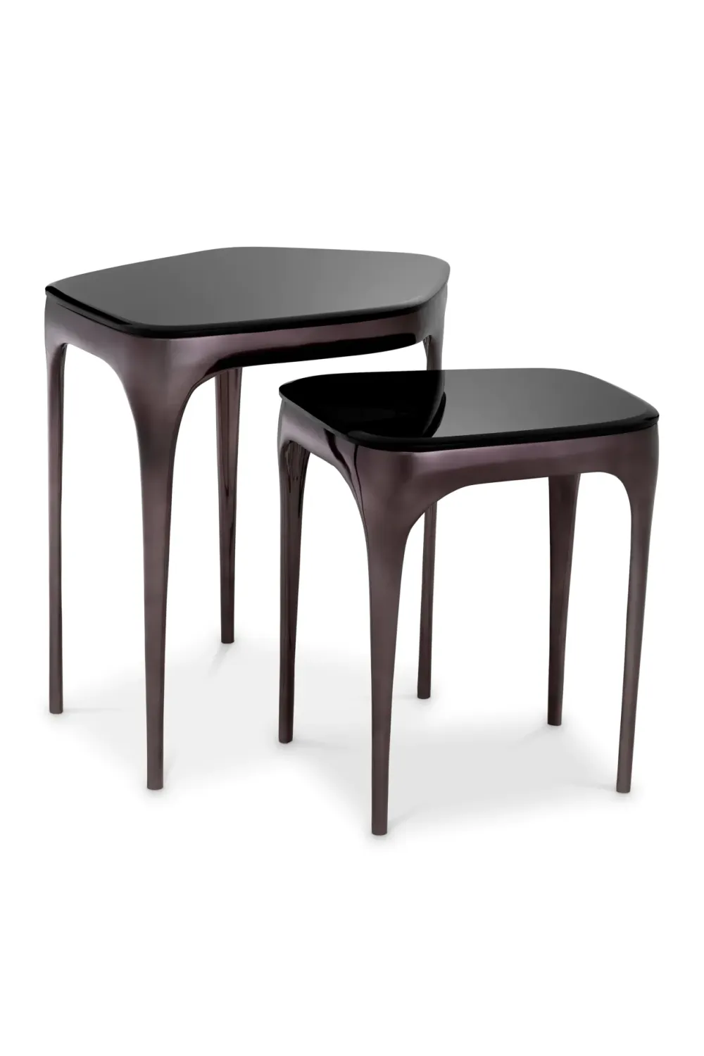 Black Glass Nesting Side Tables (2) | Eichholtz Deacon