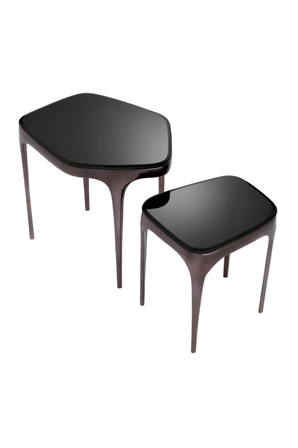 Black Glass Nesting Side Tables (2) | Eichholtz Deacon