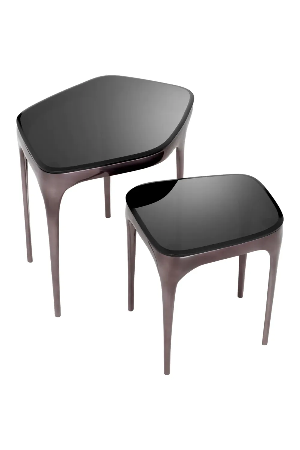 Black Glass Nesting Side Tables (2) | Eichholtz Deacon