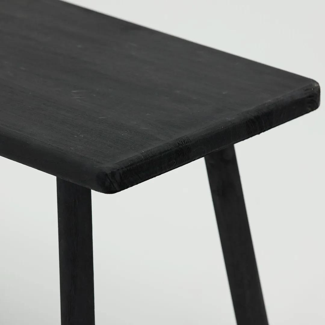 Black Painted Wood Occasional Bench 81cm