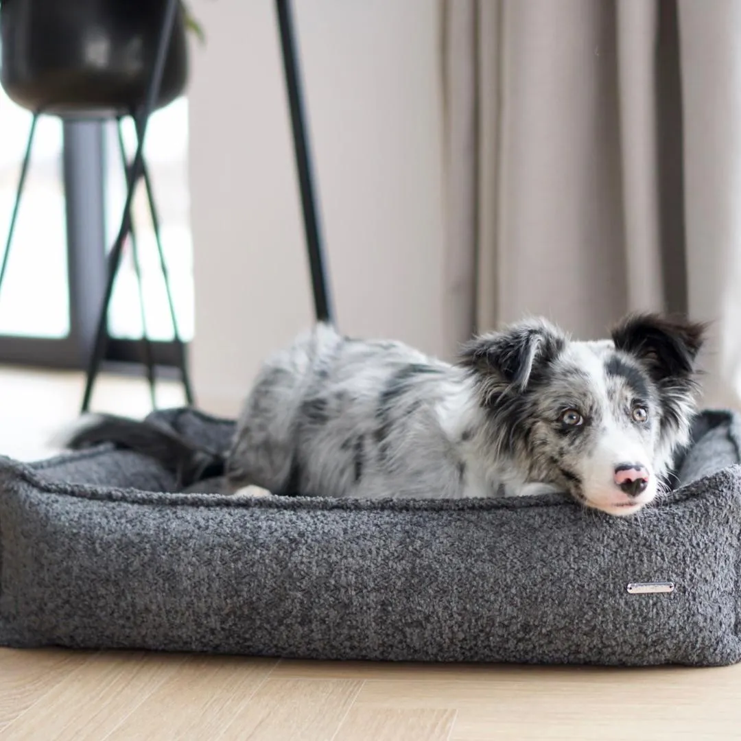 BUKLAA Anthracite Boucle Luxury Dog Bed by Labbvenn