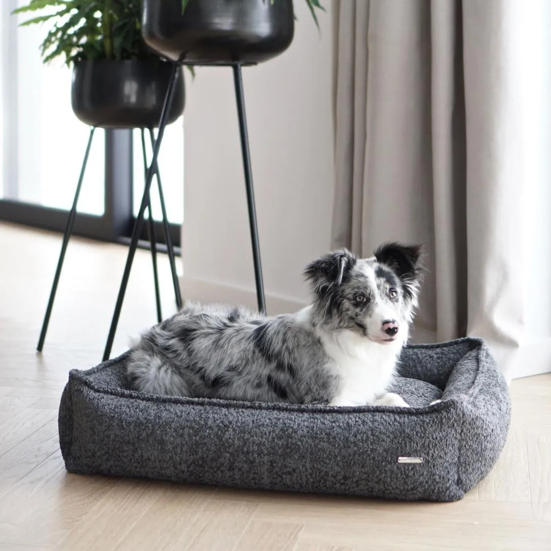 BUKLAA Anthracite Boucle Luxury Dog Bed by Labbvenn