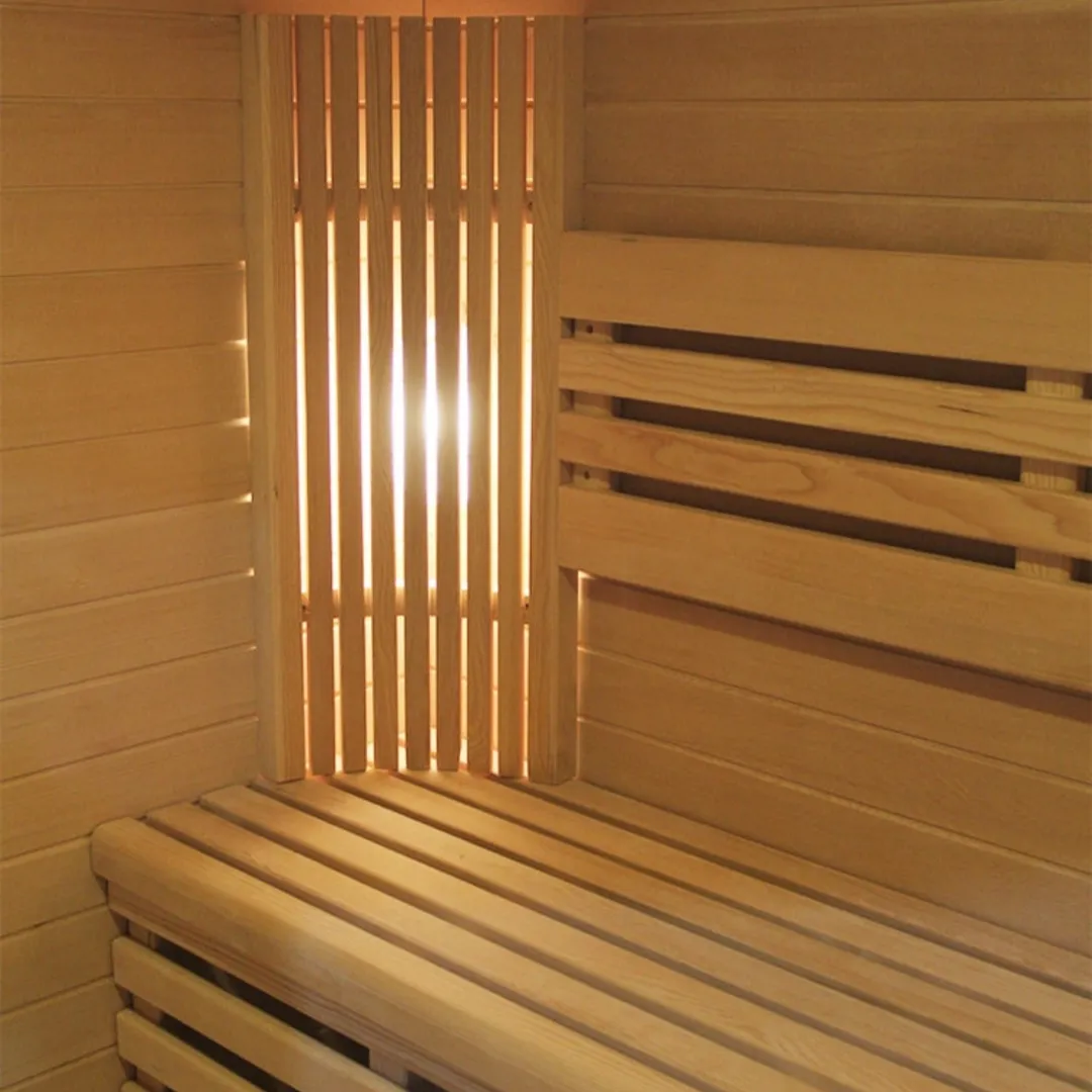 Canadian Hemlock Triple Bench Outdoor Wet/Dry Traditional Sauna Spa for 4 to 6 Person - 9KW upgrade