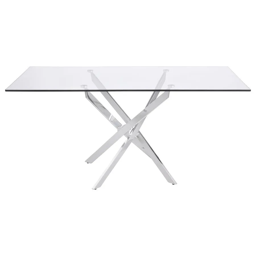 Carmelo Rectangular 66-inch Glass Top Dining Table