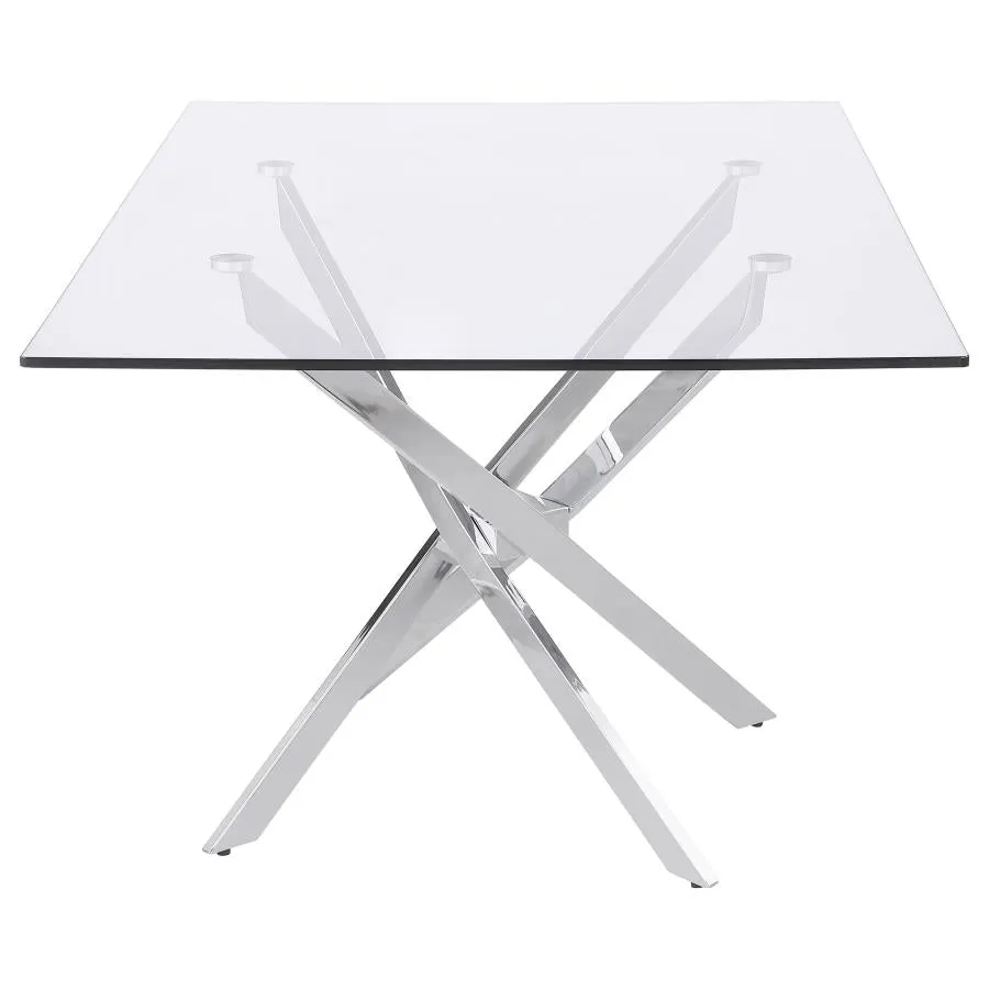 Carmelo Rectangular 66-inch Glass Top Dining Table