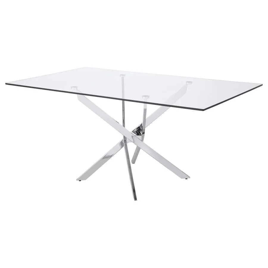 Carmelo Rectangular 66-inch Glass Top Dining Table