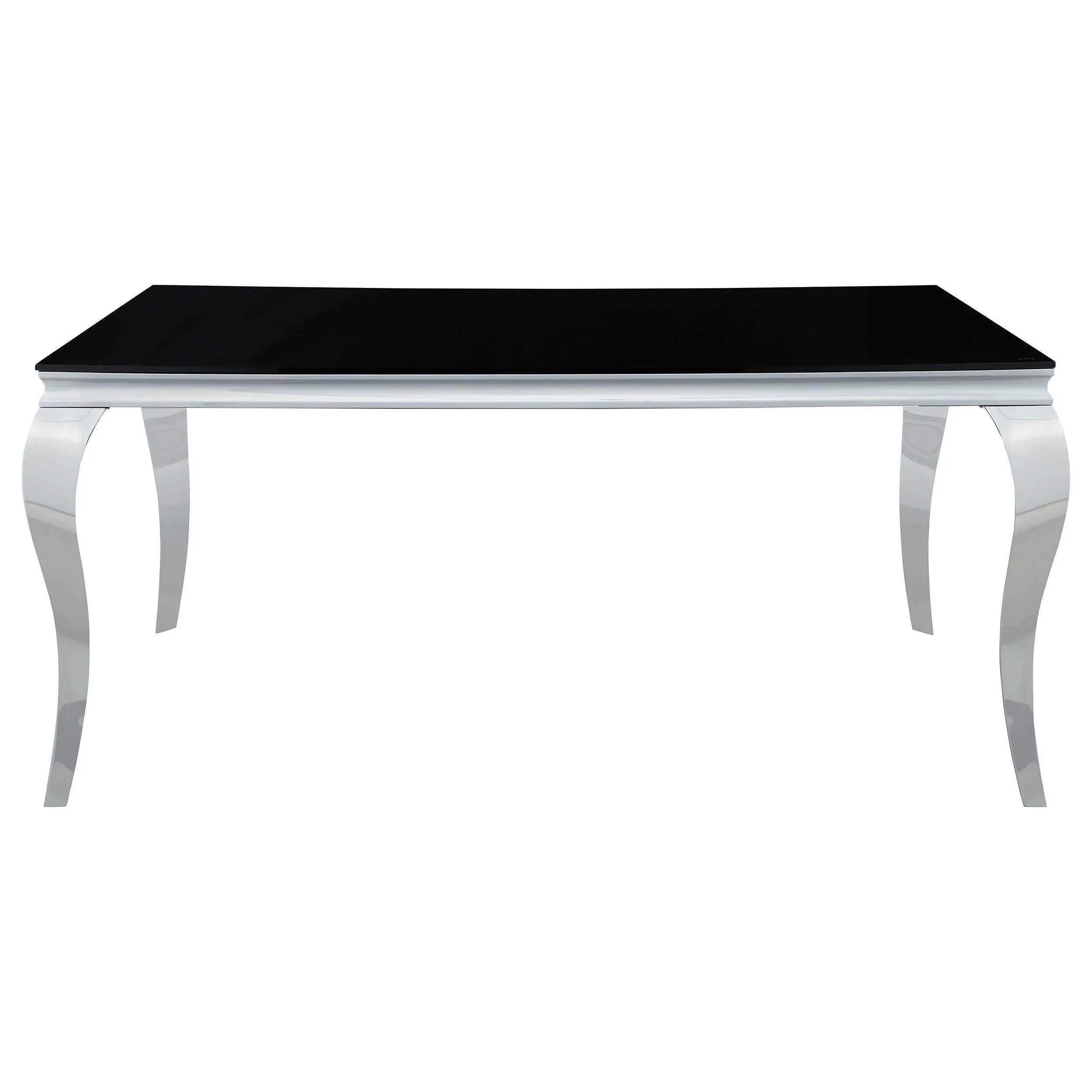 Carone Rectangular Dining Table Chrome and Black