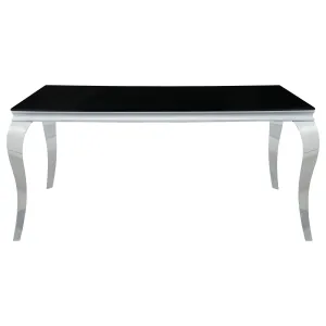 Carone Rectangular Dining Table Chrome and Black