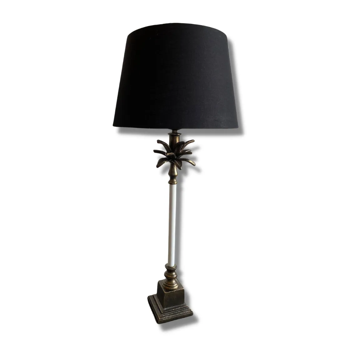 Classic White and Gold Palm Table Lamp