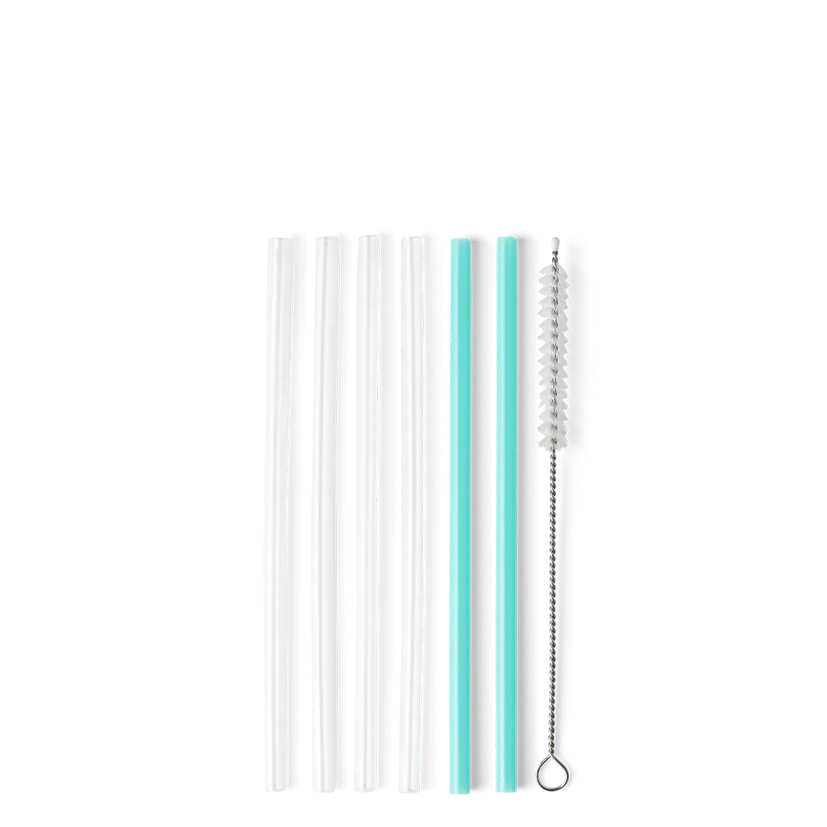 clear   aqua | short reusable straws