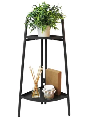 Corner Rack Flower Stand with 2 Shelves - Steel Design