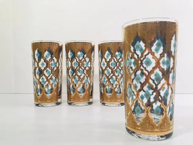 Culver Mid-Century Seville Highball Glasses (Set of 4)