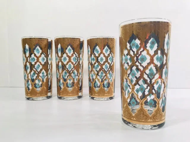 Culver Mid-Century Seville Highball Glasses (Set of 4)