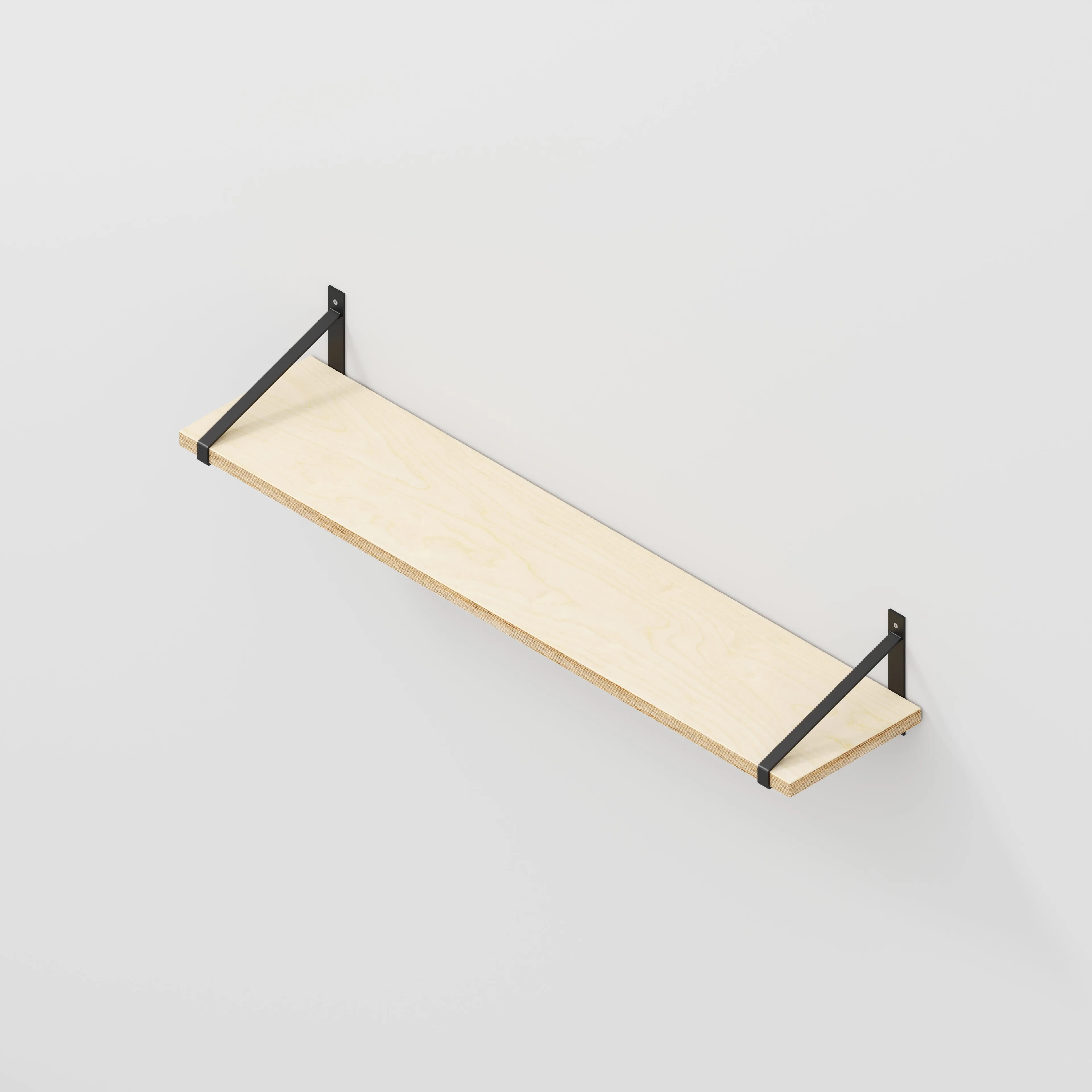 Custom Plywood Wall Shelf with Suspense Brackets