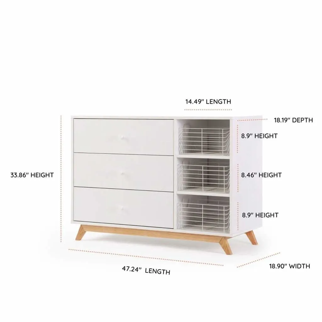 DaDaDa Central Park 2.0 3-Drawer, Two Shelves Dresser