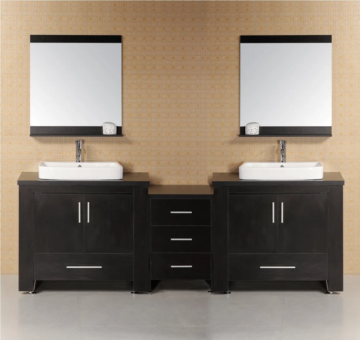 DESIGN ELEMENT Washington 96" Double Sink Vanity Set