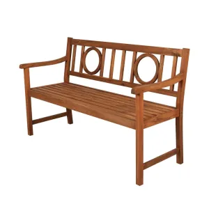 Dhirz Circle-Back 600-Lbs Support Acacia Wood Outdoor Garden Patio Bench