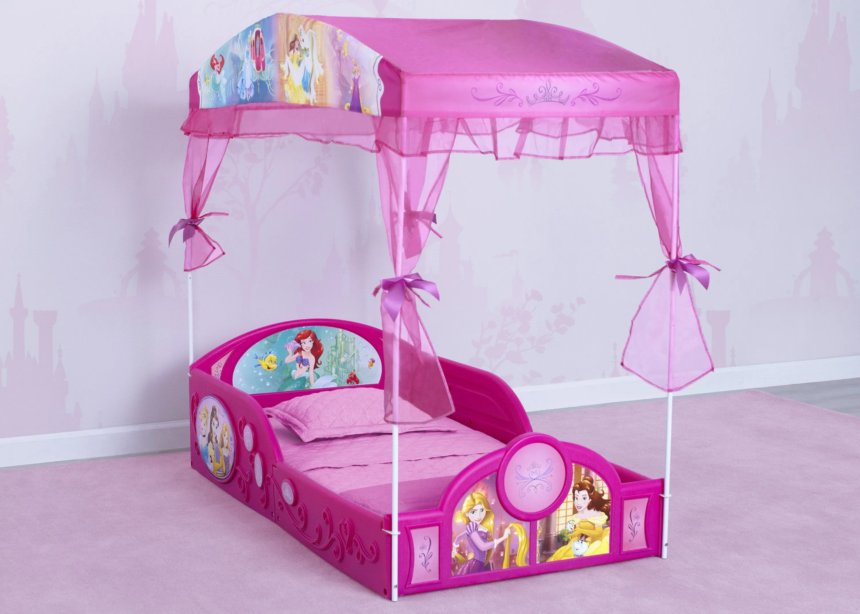 Disney Princess Plastic Sleep and Play Toddler Bed with Canopy by Delta Children