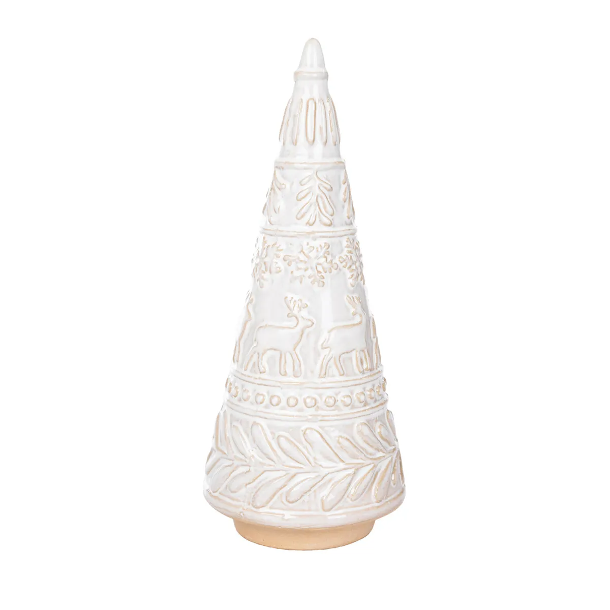 Embossed Snowflake Christmas Tree Figurine