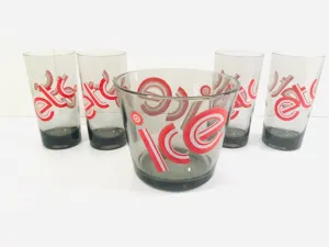 Federal Glass Retro Pop Art 5-Piece Bar Set