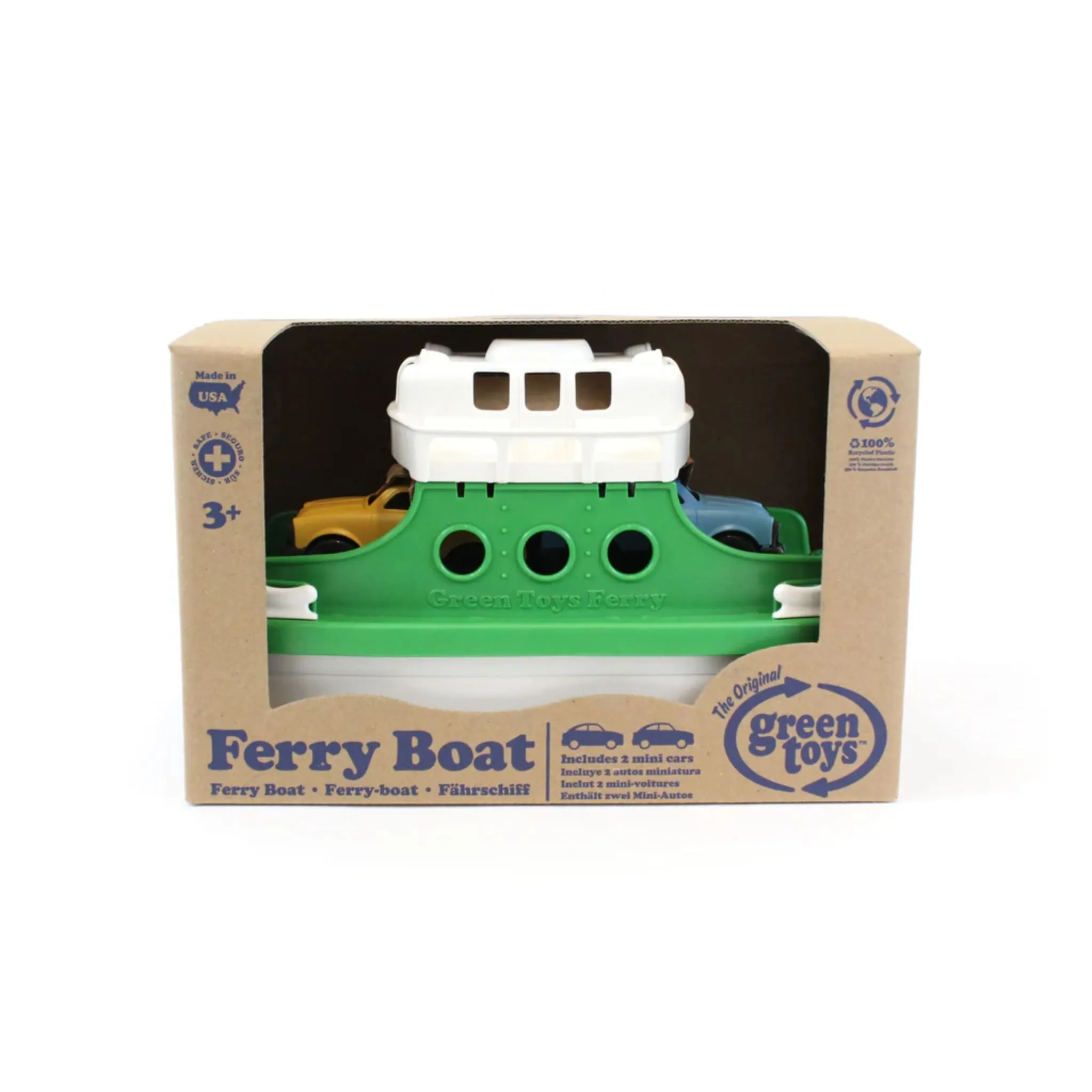 Ferry Boat - Green and White