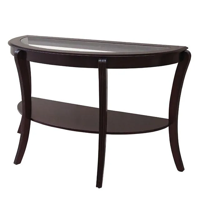 Finley Espresso Semi-Oval Coffee Table